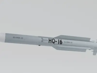 Hongqi-16 Air Defense Missile HQ16 PBR Realistic Missile 3D model