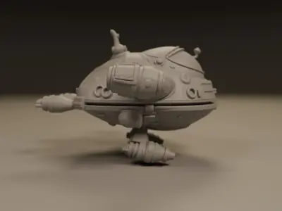 spaceship 3D print model from CGTrader
