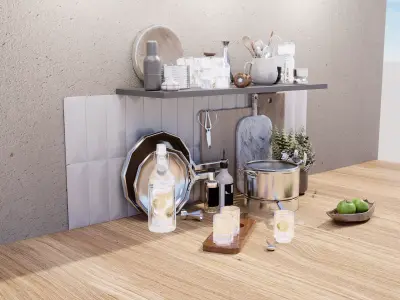 kitchen accessories Low-poly 3D model purchase