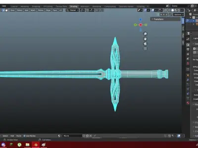 OLD-fantasy snake sword 4k Low-poly 3D model