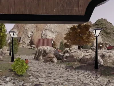 Mountain Village Landscape 3D model purchase