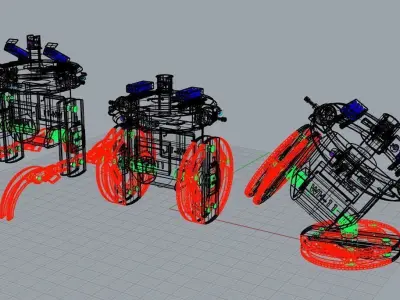 All terrain combat robot 3D model