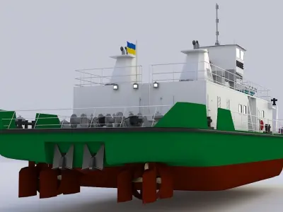 Pusher Marine or River and BONUS 3D model