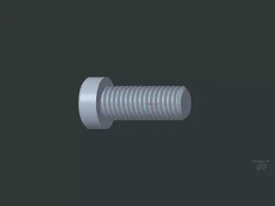 SocketM12x1-75x30B screw Free 3D model