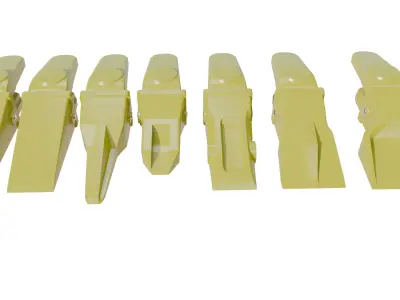 Bucket Teeth Pack Universal Excavator Loader Attachments  Low-poly 3D model