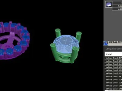 Solitaire Diamond Earring Jacket 4MM 3D print model