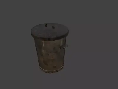Garbage bin Low-poly 3D model purchase