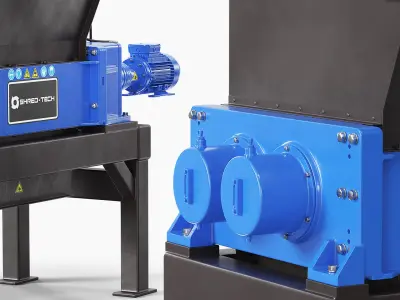  Metal Machinery ShredTech TwinShaft Shredder Blue 