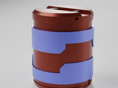 Futuristic Sci-Fi Cylinder Container High-Detail 3D Model 3D model
