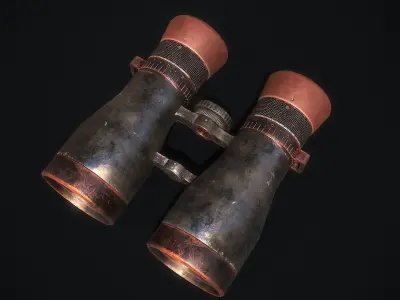 Old Binoculars Low-poly 3D model