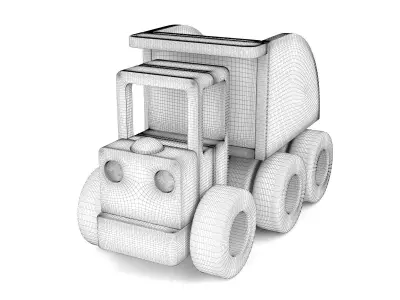 Wooden toy truck 22 3D model