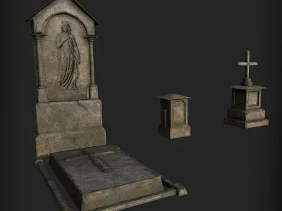 Cemetery Pack 3D Model Collection