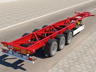Semi-Trailer Container 3D model