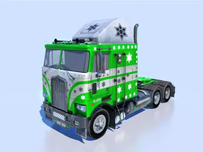 US Army Cargo Truck M35 Fully Rigged Model Low-poly 3D model