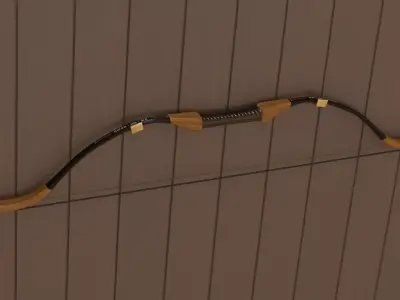 Low Poly 3D Recurve Bow Model Low-poly 3D model