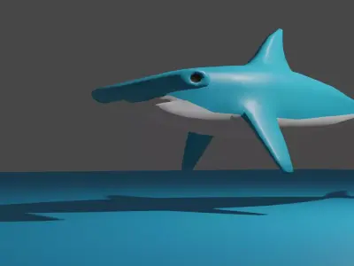 Hammerhead shark Low poly 3D model