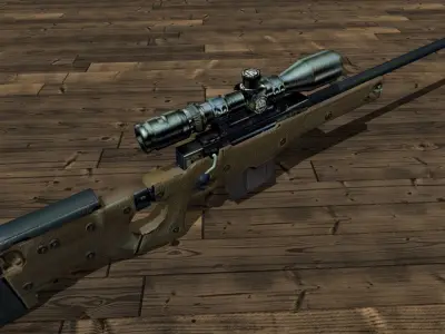 Vintage Sniper  PS2 Style 3D Model  A Blast from the Past Low-poly 3D model