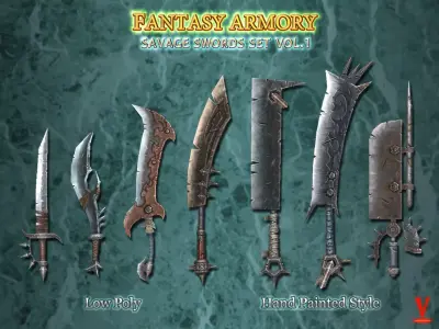 Fantasy Armory - Savage Fantasy Sword Set Vol1 Low-poly 3D model
