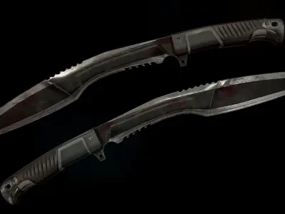 Knife Kukri - Rambo Low-poly 3D model