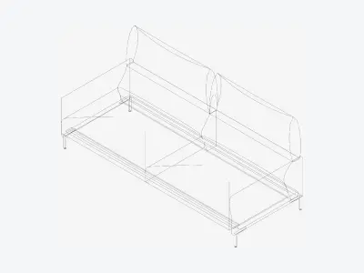 Furniture - Sofa - Contemporary - Snow - Large Low-poly 3D model