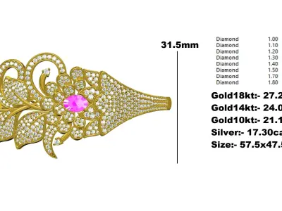 Antique Flower Design Bracelet 3D print model