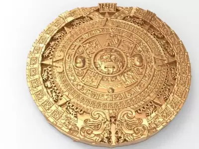 Aztec sun calendar Piedra del Sol  3D print model
