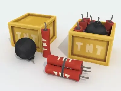 TNT pack cartoon Low-poly 3D model
