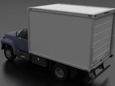 F-Series F-800 Box Truck 1980 Low-poly 3D model