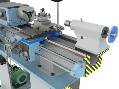 TV-4 Industrial lathe machine tool 3D model