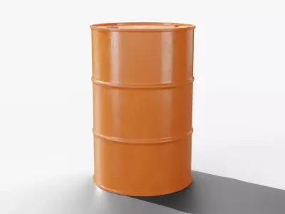 Steel Barrel - Orange - Clean 3D model