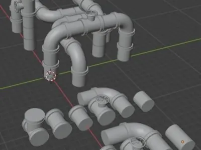 Small but usefull tube asset pack Free 3D model