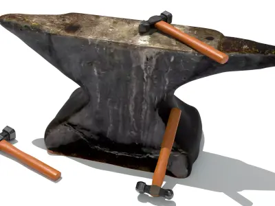Anvil and forging hammers collection 3D Model Pack