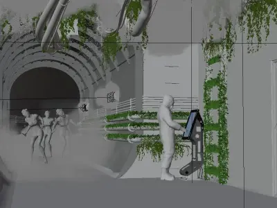 Underground Facility Low-poly 3D model
