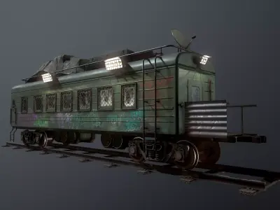 Train carriage Free low-poly 3D model