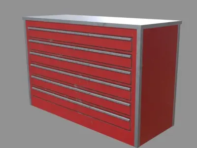 ToolBox tool cabinet with drawers Low-poly 3D model