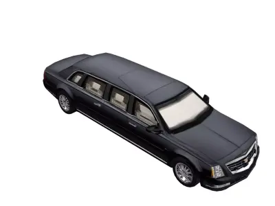 Cadillac Presidential Limousine Low Poly Luxury Limo Model Low-poly 3D model