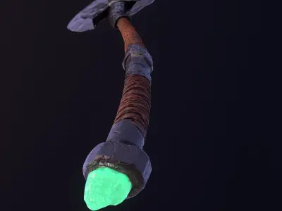 Stylize-Axe axe with light Low-poly 3D model