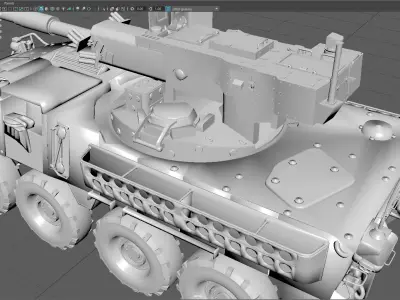 Low Poly Armored Combat Vehicle  Game Ready Military Tank Low-poly 3D model