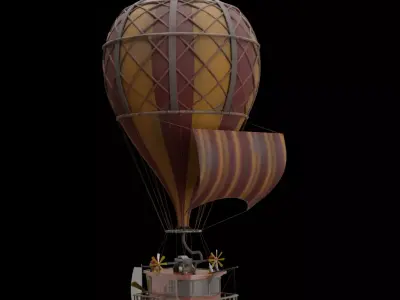 Steampunk Hot Air Balloon 3D model