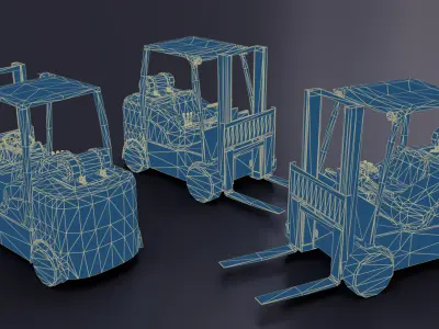 Low-Poly Forklift - PBR Game Ready Low-poly 3D model