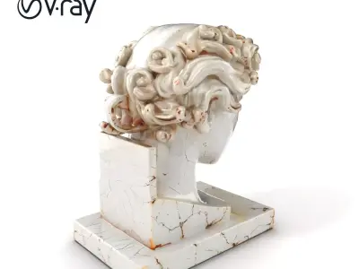 Ancient Greek Marble Bust model pack Low-poly 3D model