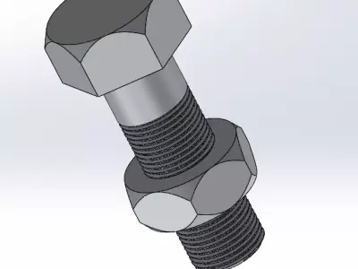 Screw and Nut 3D Model 3D model