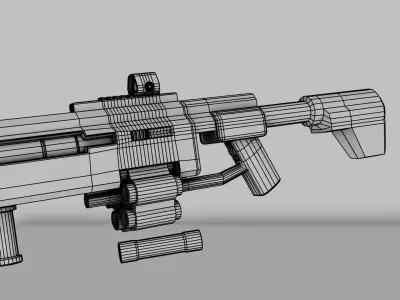  sci-fi gun low poly Free low-poly 3D model
