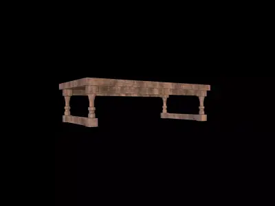Old Fast Table Low-poly 3D model