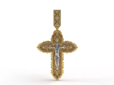 Jesus Cross Hip hop Pendant 3D print model