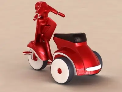 Kid Red Bicycle  3D model