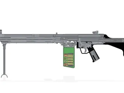 HK21E machine gun 3D model