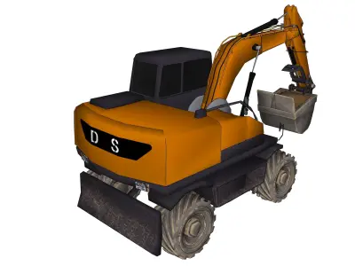 Excavator orange 3D model by wedigitize