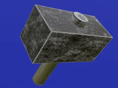 Low poly high quality model of Hammer for games Free low-poly 3D model