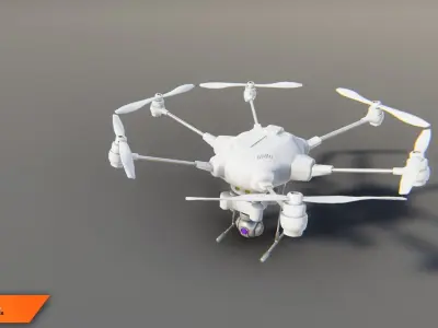 Quadcopter pack - drones Low-poly 3D model